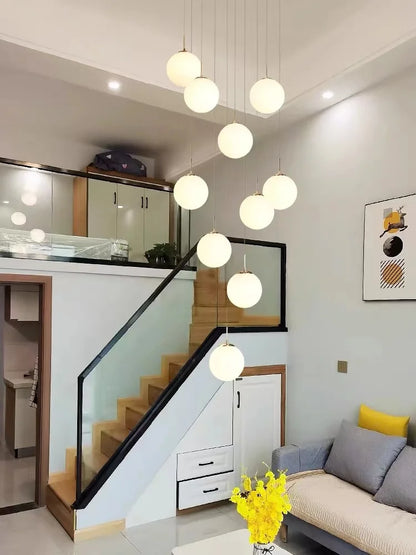 Stairs Lighting Modern Chandelier Loft Living Room Hotel Lobby Decorative