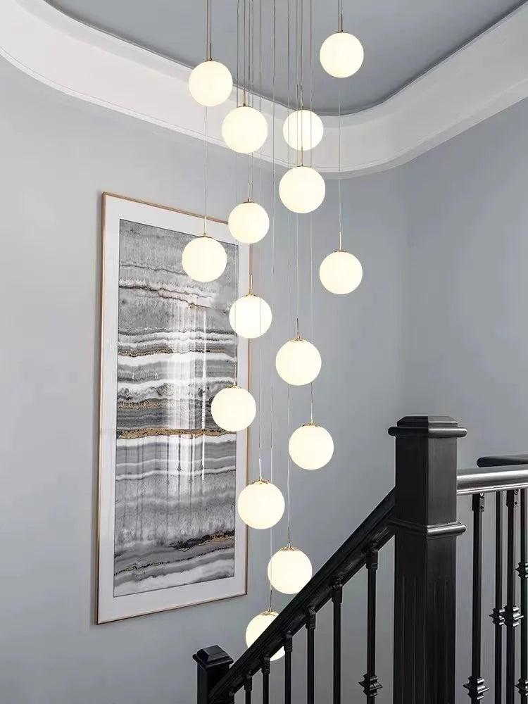 Stairs Lighting Modern Chandelier Loft Living Room Hotel Lobby Decorative