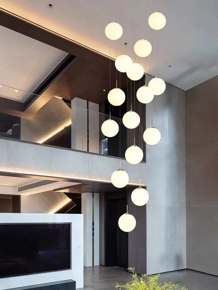 Stairs Lighting Modern Chandelier Loft Living Room Hotel Lobby Decorative