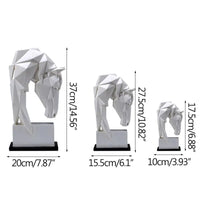 Thumbnail for Horse and Bull Nordic Origami Abstract Resin Geometric Crafts Sculptures and Statues Gift