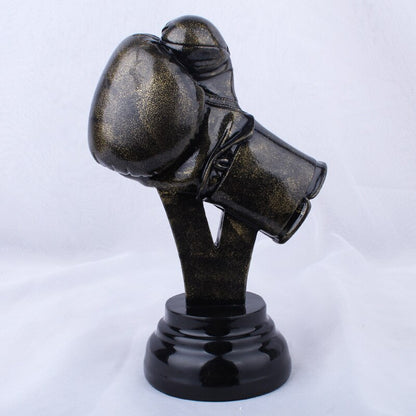 Champion Boxing Gloves Sports Trophy Resin Crafts Sculptures and Statues