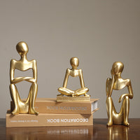 Thumbnail for Golden Family Abstract Resin Sculptures and Statues Miniature Figurines
