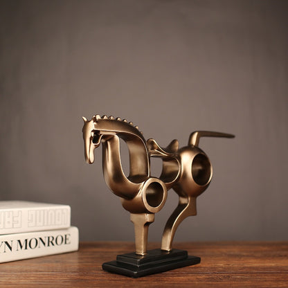 Modern Abstract Roman Horse Resin Crafts Sculptures and Statues