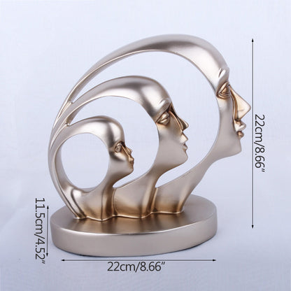 Nordic Family Half Face Minimalist Resin Sculpture Sculptures and Statues