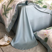 Thumbnail for Tropical Nature Leaf Pattern Silky Flower Duvet Cover Set, 100% Tencel Bedding Set