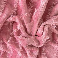 Thumbnail for Pink Grey Super Soft Princess Autumn Winter Tassel Flannel Duvet Cover Set , Crystal Velvet Bedding Set