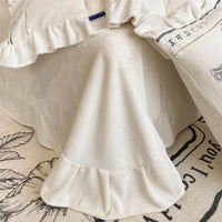 Thumbnail for White Purple Rose Butterfly Super Soft Velvet Warm Cozy Duvet Cover Set, Fleece Fabric Bedding Set