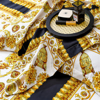 Thumbnail for Gold Black Luxury European Baroque Linens Wedding Duvet Cover Set, 1200TC Egyptian Cotton Bedding Set