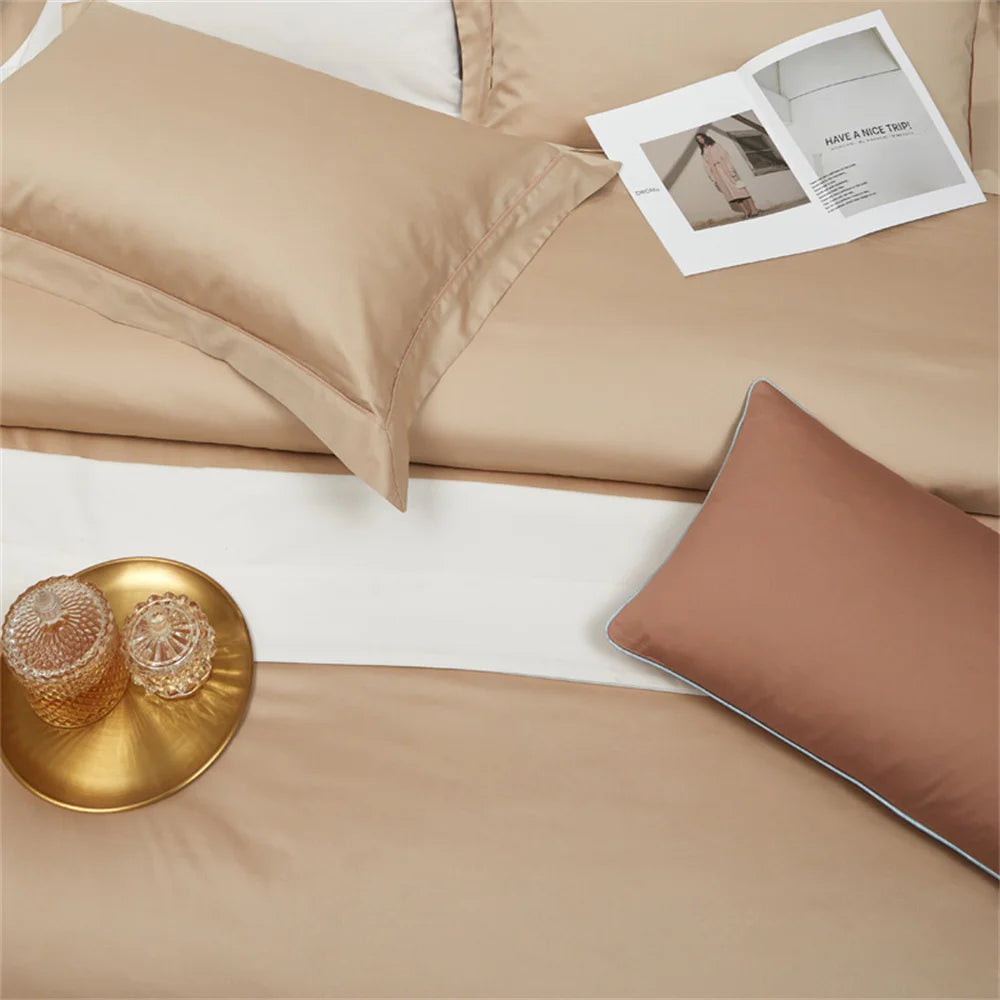 Luxury European Golden Classic Jacquard Duvet Cover Set, 1000TC Egyptian Cotton Bedding Set
