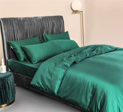 Nordic Green Emerald Burgundy Europe Premium Family Duvet Cover Set, 500TC Egyptian Cotton Bedding Set