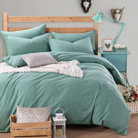 Thumbnail for Nordic Green Turquoise Purple Family Duvet Cover Set, Egyptian Cotton Bedding Set