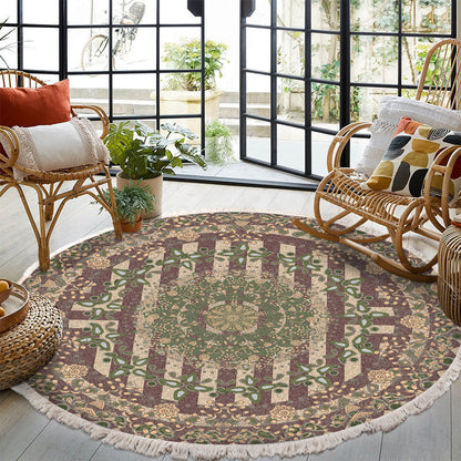 Relax Boho Tassel European Round Rugs Living Room Carpets Decoration Machine Washable