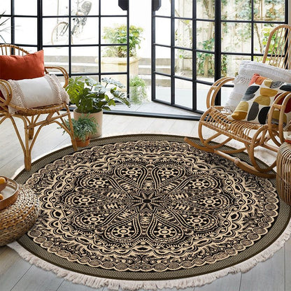 Relax Boho Tassel European Round Rugs Living Room Carpets Decoration Machine Washable