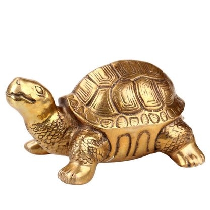 Copper Lucky Turtle Furnishing Symbolize Wealth Sculptures and Statues
