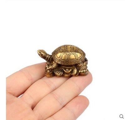 Copper Lucky Turtle Furnishing Symbolize Wealth Sculptures and Statues