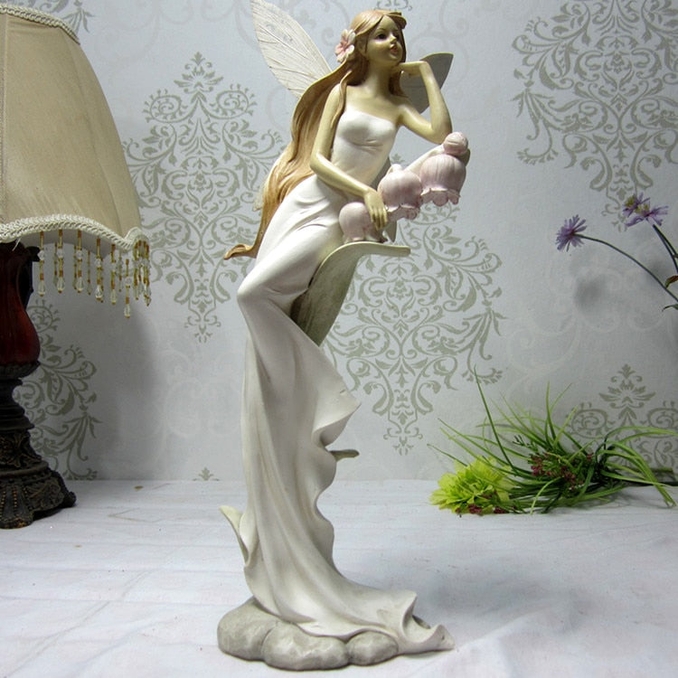Beauty Girl Angel Fairy Resin Crafts Sculptures and Statues