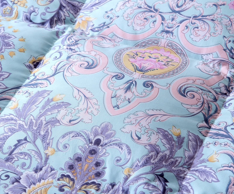 Paisley Baroque Bohemian Goose Duck Down Comforter set Quilt Duvet cover Thick Warm Super Soft