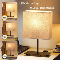 Thumbnail for Retro Japanese Fabric Table Lamp USB Dimmable Lighting Bedside