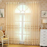 Thumbnail for Beige Tulle Baroque Embroidered Curtains For Bedroom and Living Room
