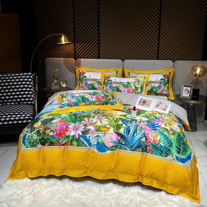 Garden Tree Leaves Tropical Egyptian Cotton 800TC Duvet Cover Bedding Set