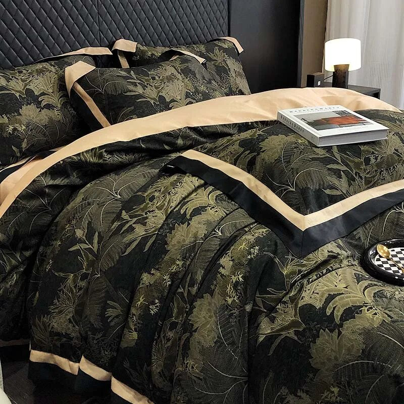 Vintage American Plant Flowers Print Art Duvet Cover Set, 1000TC Egyptian Cotton Bedding Set