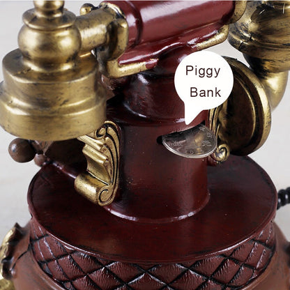 Vintage Book Phone Piggy Bank Retro Crafts Sculptures and Statues