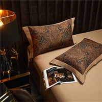 Thumbnail for Vintage Brown Luxury European Egyptian Cotton 1000TC Duvet Cover Bedding Set