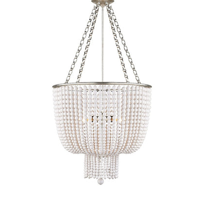 Luxury Vintage Lighting French European Round Wooden Bead Pearl Chandelier Decorative Hotel Kitchen