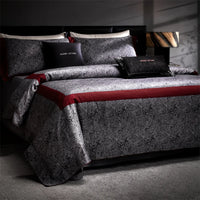 Thumbnail for Vintage Luxury Red Black Silky Soft Duvet Cover Set, 1000TC Egyptian Cotton Bedding Set