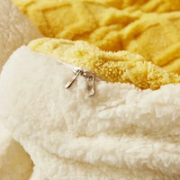 Thumbnail for Cozy Yellow Pink Super Warm Blanket Winter Soft Fleece for Bedding Set