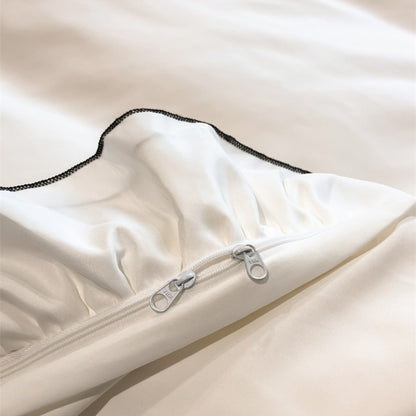 White Black Korean Style Cotton Duvet Cover, Princess Lace Ruffles Bed Skirt Bedding Set