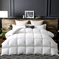 Thumbnail for Pure White Pink Goose Down Comforter Quilt Duvets Hotel Winter Bedding