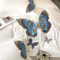 Thumbnail for Luxury White Pink Butterfly Wedding Duvet cover Set, 1000TC Egyptian Cotton Bedding Set