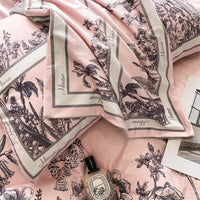 Thumbnail for Pink White Leopard Deer Leaves Duvet Cover Set, Velvet Fleece Bedding Set