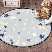 Thumbnail for Children Star Moon Round Printed Velvet Non Slip Rugs and Carpets