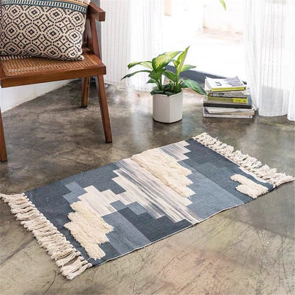 Nordic Handmade Tassel Cotton Tuft Woven Indian Rugs and Carpets