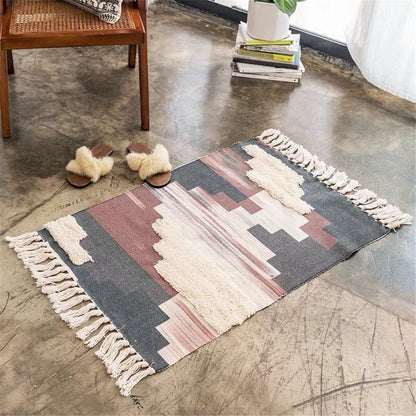 Nordic Handmade Tassel Cotton Tuft Woven Indian Rugs and Carpets