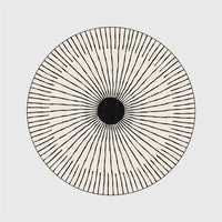 Thumbnail for Nordic Modern Black White Circle Strip Round Geometric Rugs and Carpets