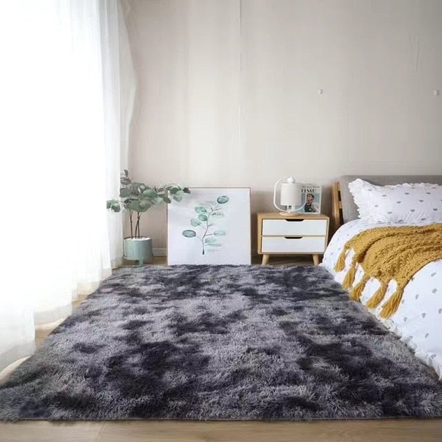 Nordic Grey White Kids Carpet Bedroom Fluffy Rugs Decoration Small Large Living Room