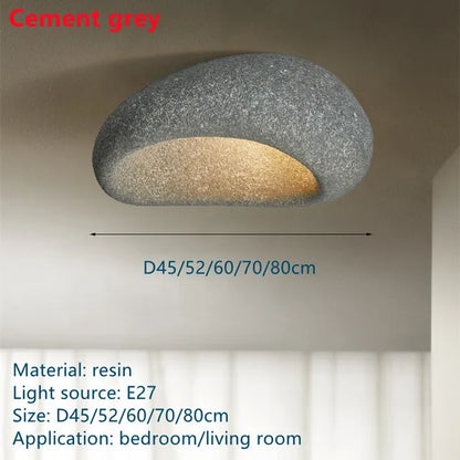 Minimal Stone White Grey Wind Led Lighting Ceiling Lamps Chandelier Dining Room Cafe Decor