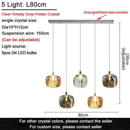Luxury Crystal Modern Lighting Ceiling Chandelier LED Bedroom Kitchen Lamp