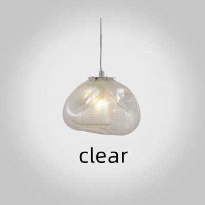 Premium Clear Smoky Cloud Grey Blown Glass Chandelier Lighting Hanging Lamp Decorative