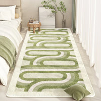 Thumbnail for Green White Stripe Bright Soft Rug Carpet Living Room Balcony Decoration