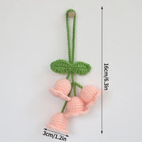 Thumbnail for Cute Crochet Flowers keychain Hanging Decoration Wedding Gift Artificial Flora