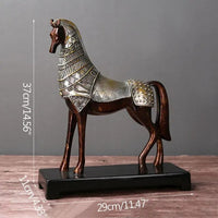 Thumbnail for Strong Horse Statue Glazed Ceramics Warhorse Retro Sculptures and Statues Decorations Gift