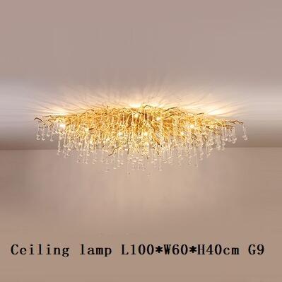 Luxury Gold Crystal Lighting Chandeliers Branches Crystal for Living Room Home Decor