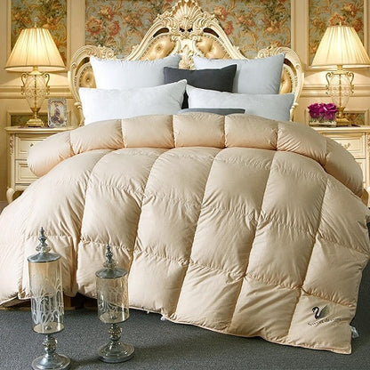 Pure White Brown Pink100% Goose Down Comforter Warm