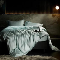 Thumbnail for Black Dark Blue Smooth Premium Duvet Cover Set 600TC Eucalyptus Bamboo Fiber Silk Bedding Set