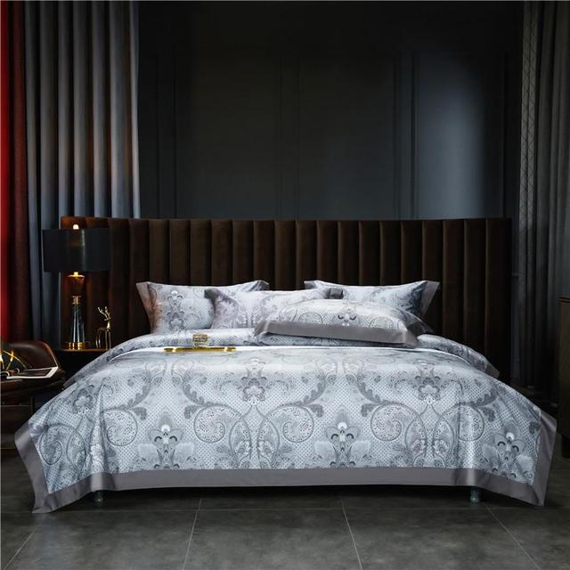 Vintage Brown Luxury European Egyptian Cotton 1000TC Duvet Cover Bedding Set