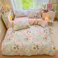 Thumbnail for Pink Blossom Trees Forest Print Cotton Fabric Duvet Cover Bedding Set
